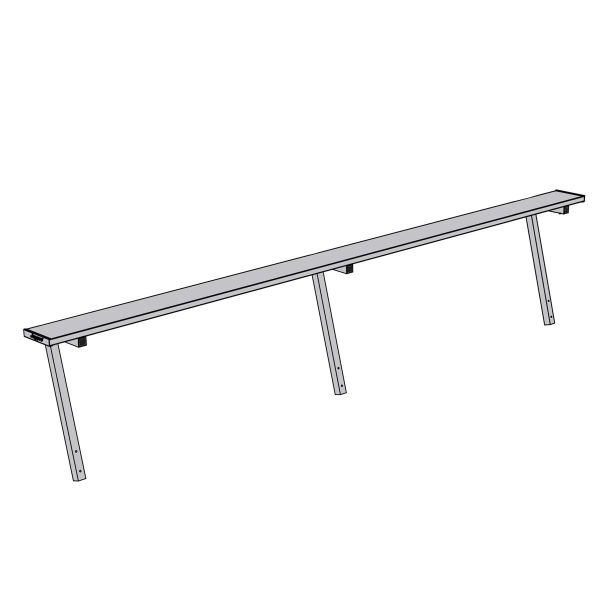 Jaypro 15' PERMANENT Aluminum Player Bench, PB-15PI 