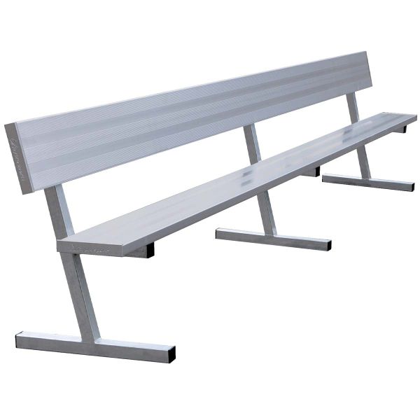 Jaypro 15' PORTABLE Aluminum Player Bench w/ Backrest, PB-20 