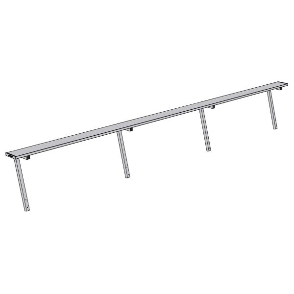 Jaypro 21' PERMANENT Aluminum Player Bench, PB-5PI 