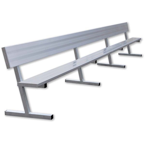 Jaypro 21' PORTABLE Aluminum Player Bench, w/ Backrest, PB-10 