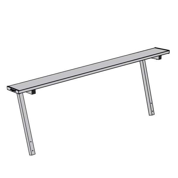 Jaypro 7.5' PERMANENT Aluminum Player Bench, PB-75PI 