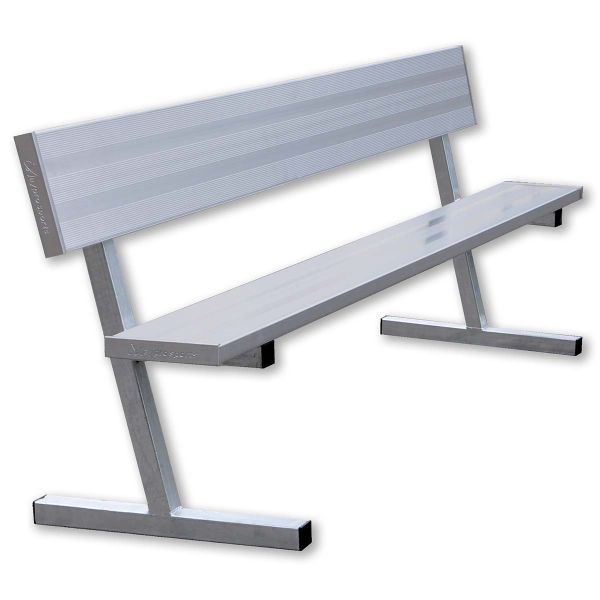 Jaypro 7.5' PORTABLE Aluminum Player Bench w/ Backrest, PB-80 