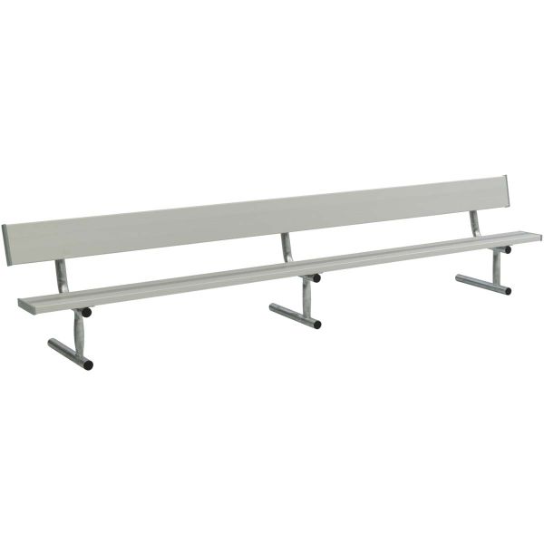 National Rec Portable Aluminum Team Player Bench w/ Backrest