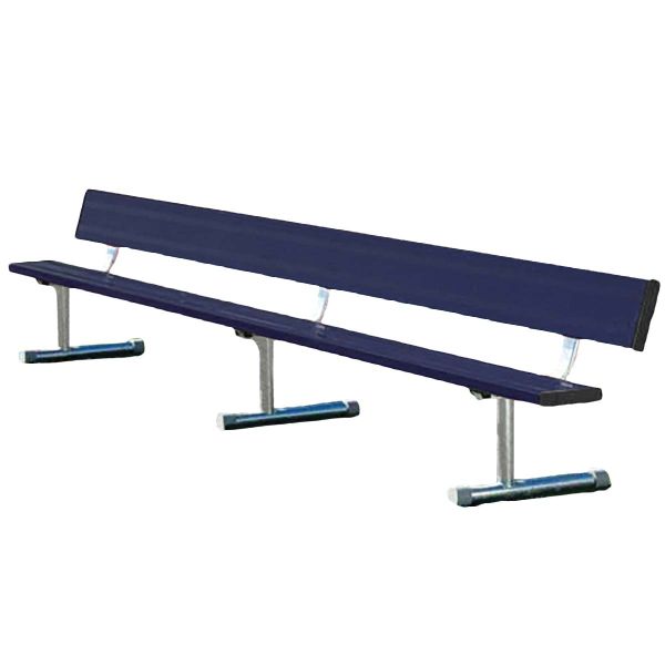 7.5' Portable Aluminum Powder Coated Player Bench w/ Backrest, BEPG08C