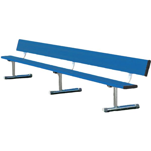 15' Portable Aluminum Powder Coated Player Bench, w/ Backrest, BEPG15C