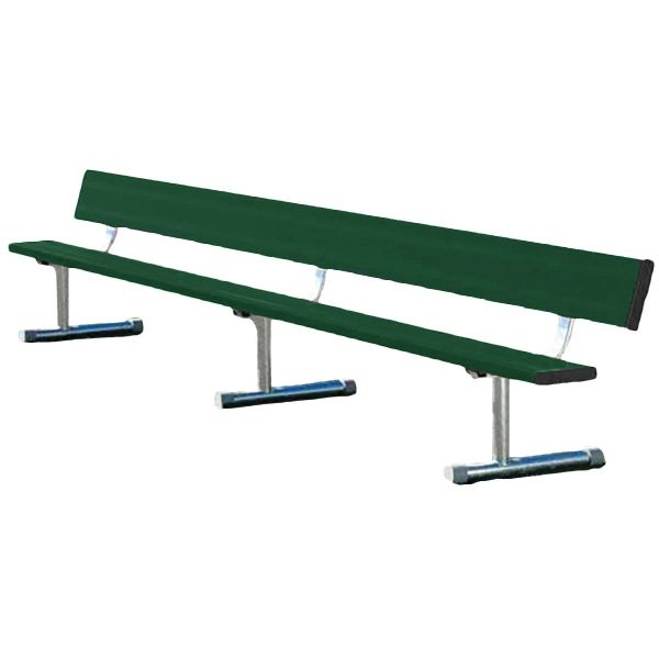 21' Portable Aluminum Powder Coated Player Bench w/ Backrest, BEPG21C