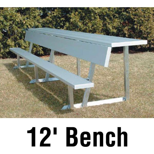 National Rec 12' (Seats 7) Aluminum Player Bench w/ Shelf