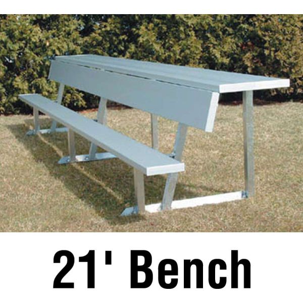 National Rec 21' (Seats 14) Aluminum Player Bench w/ Shelf