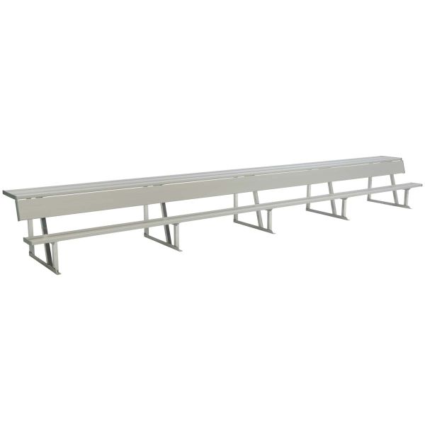 National Rec 24' (Seats 16) Aluminum Player Bench w/ Shelf