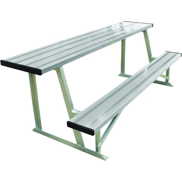 7.5' Portable Outdoor Aluminum Scorer's Table & Bench