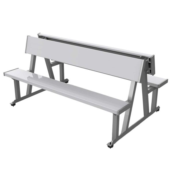 National Rec Portable Back-to-Back Aluminum Player Bench w/ Backrest