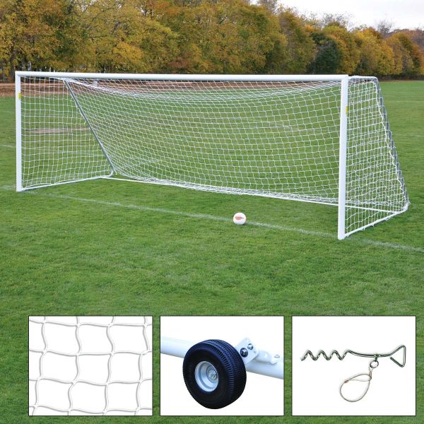 Jaypro 8'x24' Classic Round Official Soccer Goal Package, SGP-400PKG (pair)