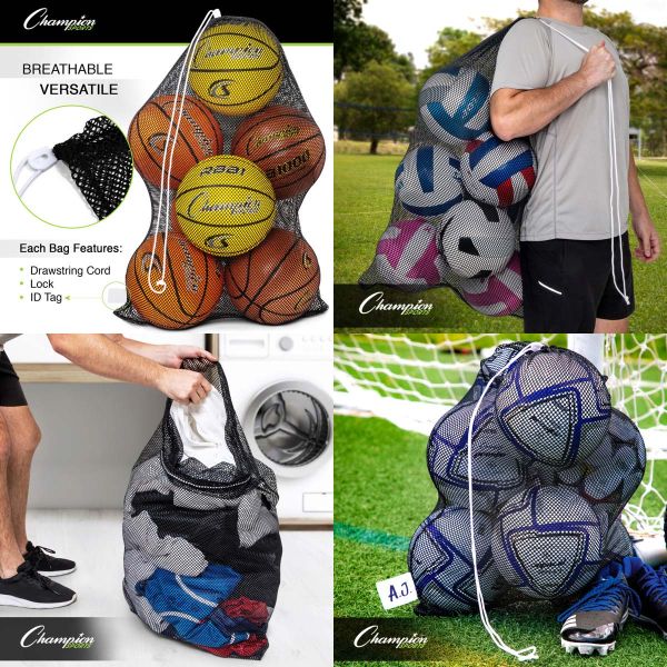Champion Sports 24 in. x 36 in. Mesh Bag Red