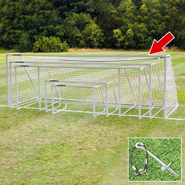 Alumagoal 8'x24' Classic Round Natural Aluminum Club Soccer Goals (pair)