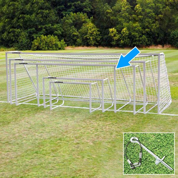 Alumagoal 6.5'x12' Classic Round Natural Aluminum Club Soccer Goals (pair)