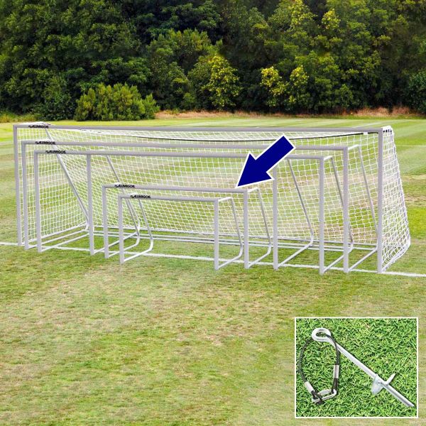 Alumagoal 4.5'x9' Classic Round Natural Aluminum Club Soccer Goals (pair)