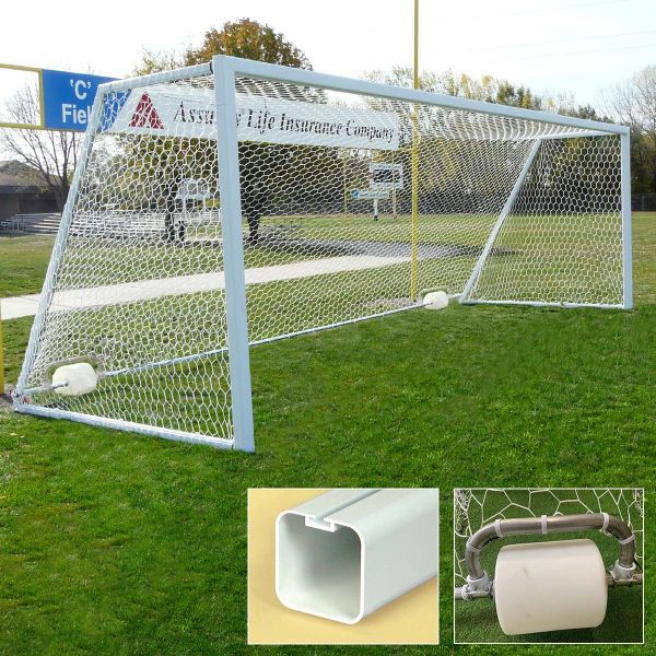 Bison 8'x24' All Aluminum No-Tip Square Soccer Goals (pair)