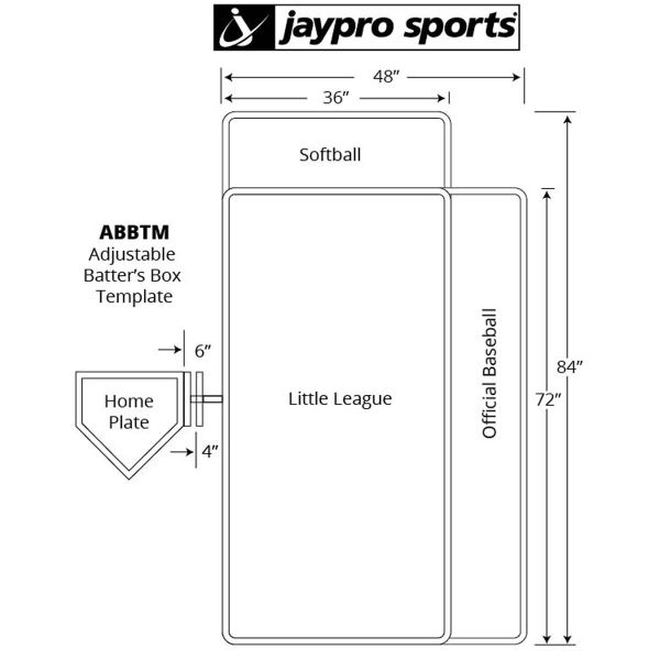 Jaypro Baseball/Softball Adjustable Batter's Box Template