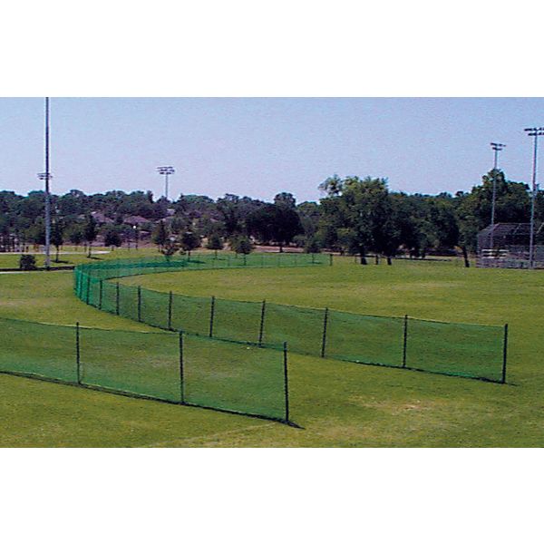 150' Portable Temporary Mesh Outfield Fencing w/ Ground Sockets