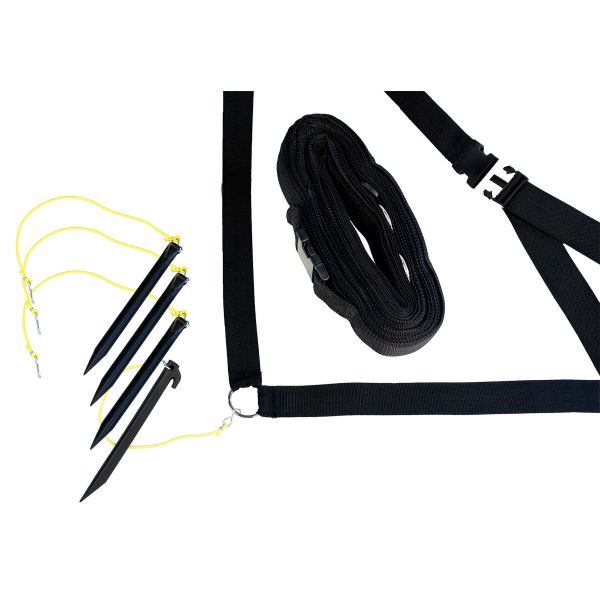 Park & Sun 2" Black Outdoor Volleyball Boundary Kit