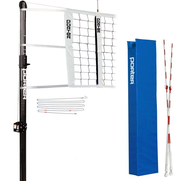 Porter Powr-Carbon II 3" Standard Volleyball Net System Package