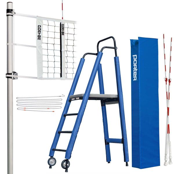 Porter Powr-Rib II INTERNATIONAL Volleyball Net System Package