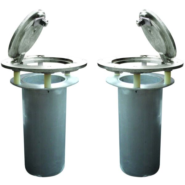 Jaypro 3" Chrome Hinged Volleyball Floor Sleeves (pair)