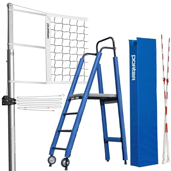 Porter Powr-Line INTERNATIONAL Volleyball Net System Package