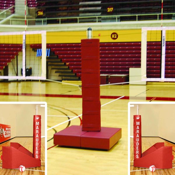 Bison 2-Court Arena JR Portable Freestanding Volleyball Net System