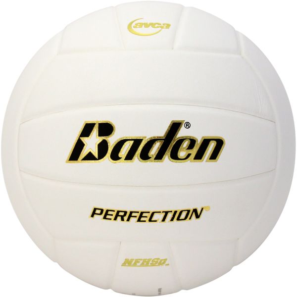 Baden VX5E Perfection 15-0 Leather Game Volleyball, WHITE