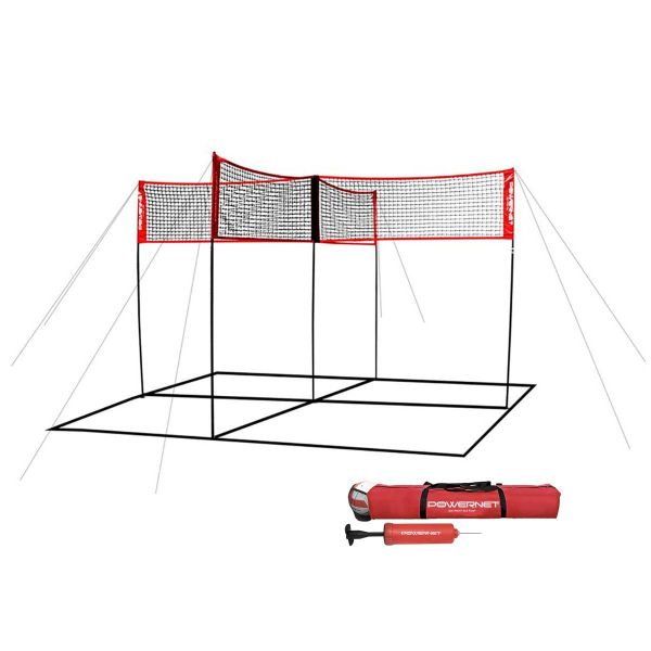 POWERNET Volleyball Four Square Net w/ Guy Lines