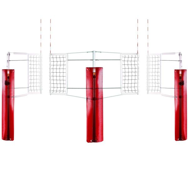 First Team Frontier 3-1/2" Steel 2 Court Volleyball Net System