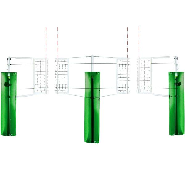 First Team Astro 3-1/2" Aluminum 2 Court Volleyball Net System