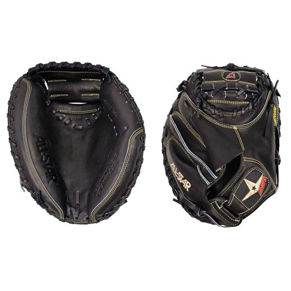 All Star 33.5&quot; CM3000SBK Pro-Elite Solid Black Baseball Catcher&#039;s Mitt 