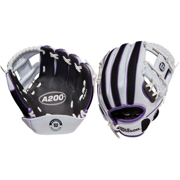 Wilson 10" Youth A200 EZ Catch White/Black/Purple Baseball Glove