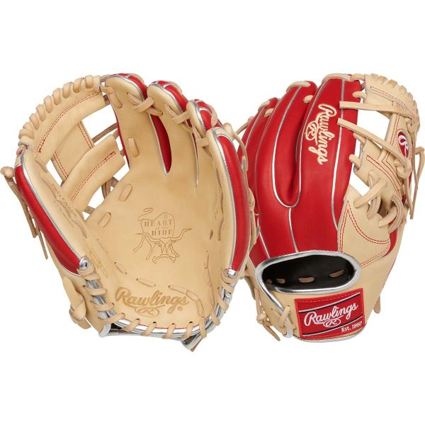 Rawlings 11.5" Heart of the Hide R2G Camel/Scarlet Baseball Glove 