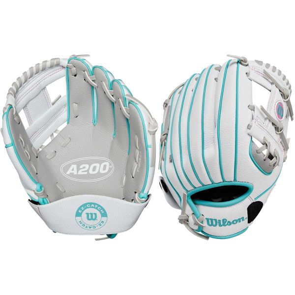 Wilson 10" Youth A200 EZ Catch Silver/Teal Baseball Glove