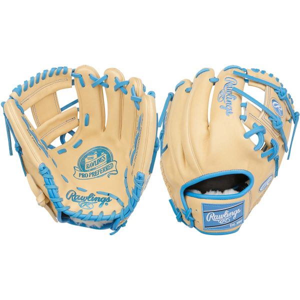 Rawlings 11.5" Pro Preferred Camel/Columbia Blue Pro I-Web Baseball Glove