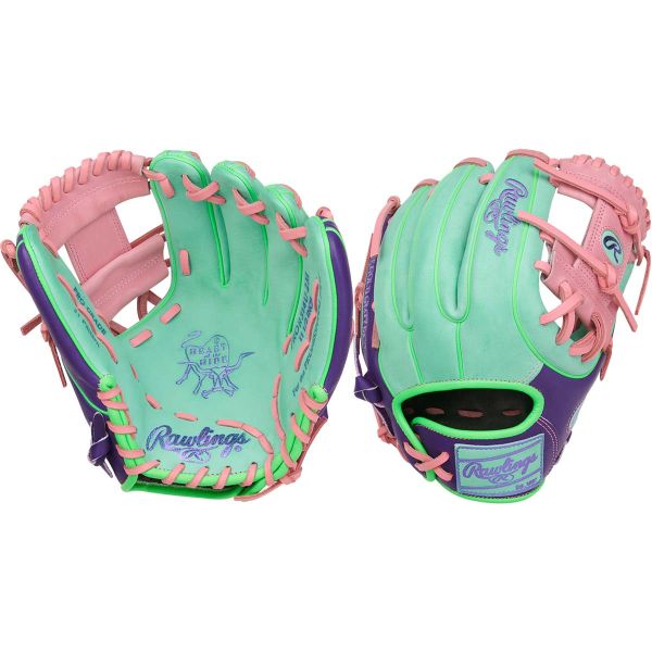 Rawlings 11.5" Heart of the Hide Contour Fit Mint/Purple/Pink Baseball Glove