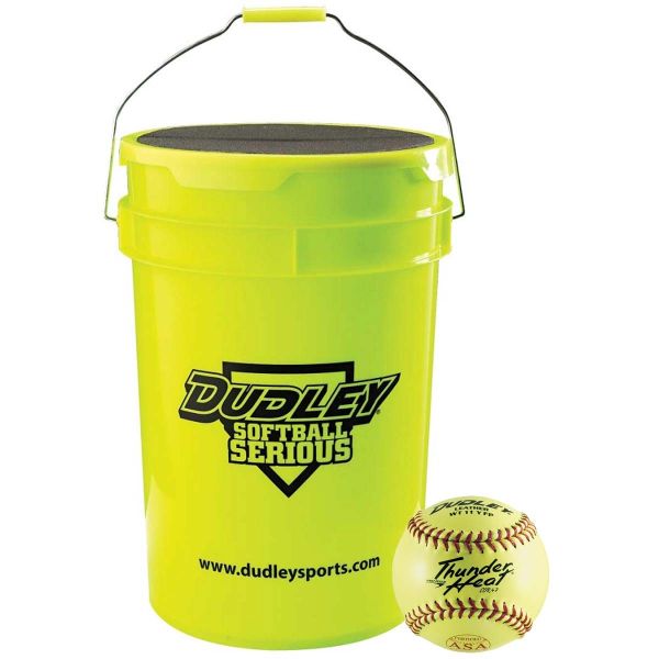 Dudley Bucket with 1dz 11", 4A531 ASA Fastpitch Softballs