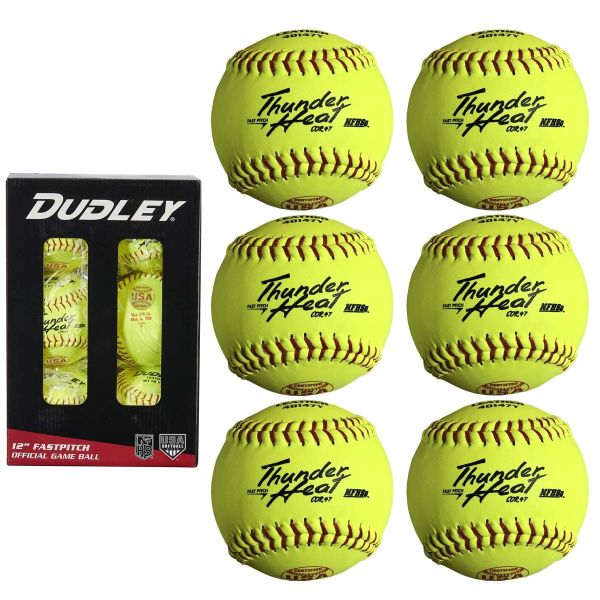 Dudley 12", 6/pk 4D147YR6 USA/NFHS Poly Fastpitch Softballs