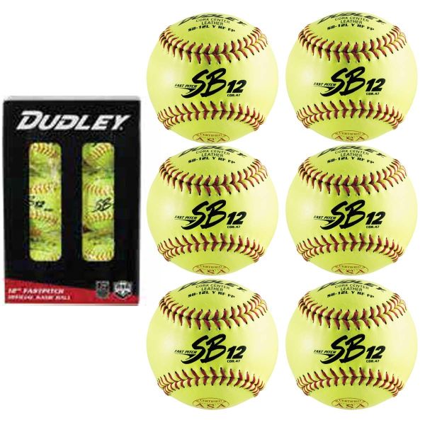 Dudley 6/pk 4D311YR6 12" ASA/NFHS Cork Fastpitch softballs