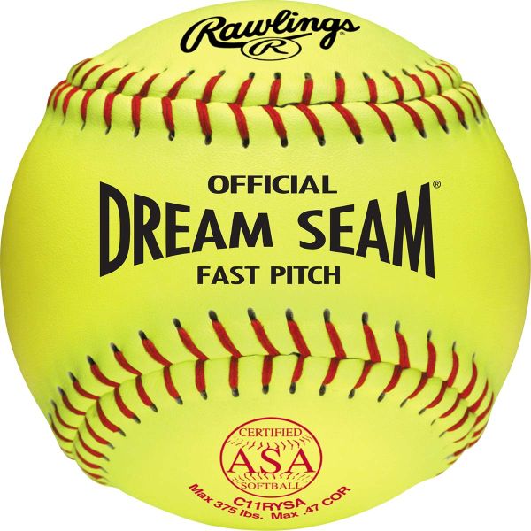 Renewed C12RYSA Single Ball Rawlings Official ASA Dream Seam Fastpitch Softball 