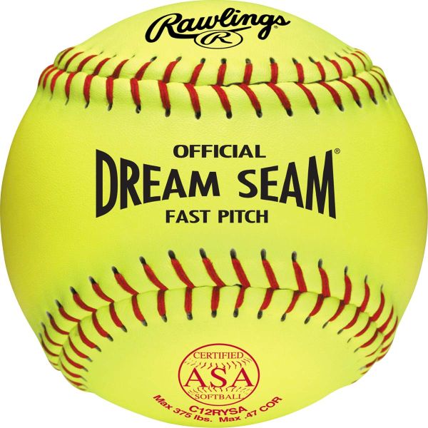 Rawlings 12&quot; C12RYSA ASA Dream Seam .47/375 Synthetic Softballs, dz