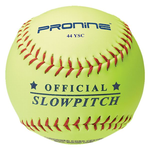 Pro Nine 12" 44/375 YSC Synthetic Slowpitch Softballs, dz