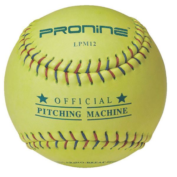 Pro Nine 12" LPM12 Leather Pitching Machine Softballs, dz