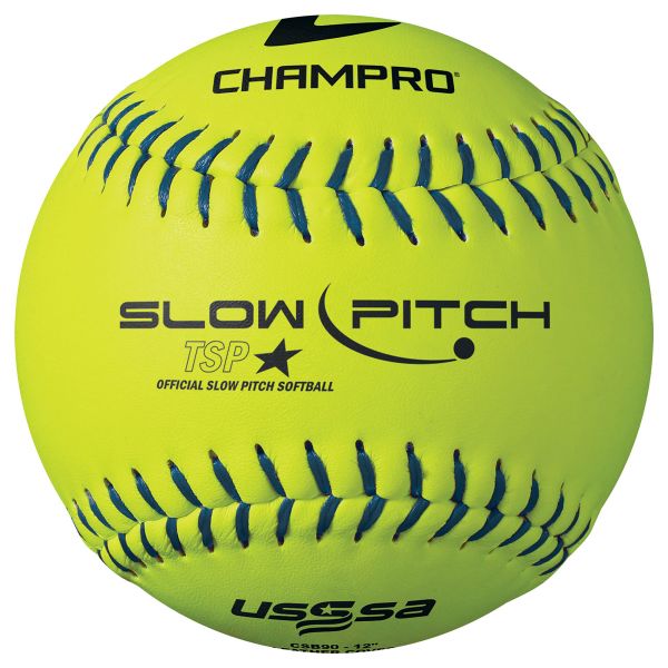 Champro 12” CSB90 44/375 USSSA Leather Slowpitch Softballs, dz