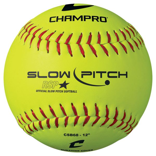 Champro 12” CSB68 Practice Durahide Slowpitch Softballs, dz