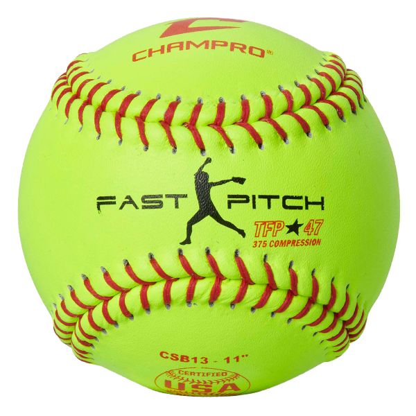 Champro 11" CSB13 47/375 ASA/USA Leather Fastpitch Softballs, dz