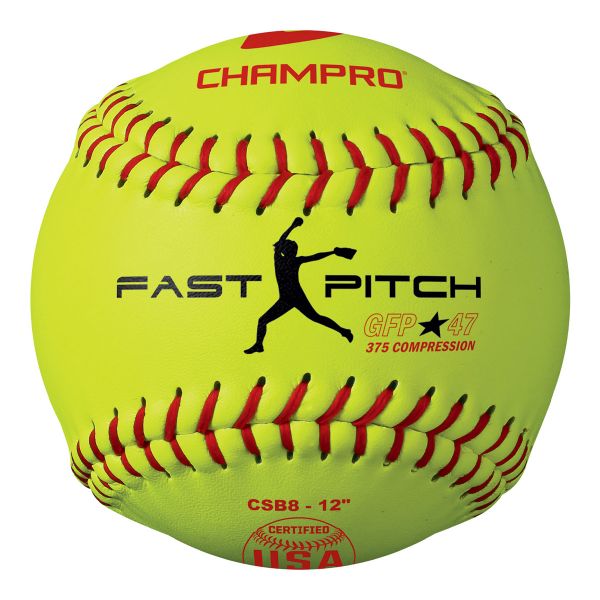 Champro 12" CSB8 47/375 ASA/USA Durahide Fastpitch Softballs, dz